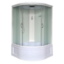 Loranto Душевая кабина 1200x1200x2150 стекло 4 мм. поддон 43 см, задняя стенка белое стекло, алюминиевый профиль матовый хром (CS-1200ТМ/F)