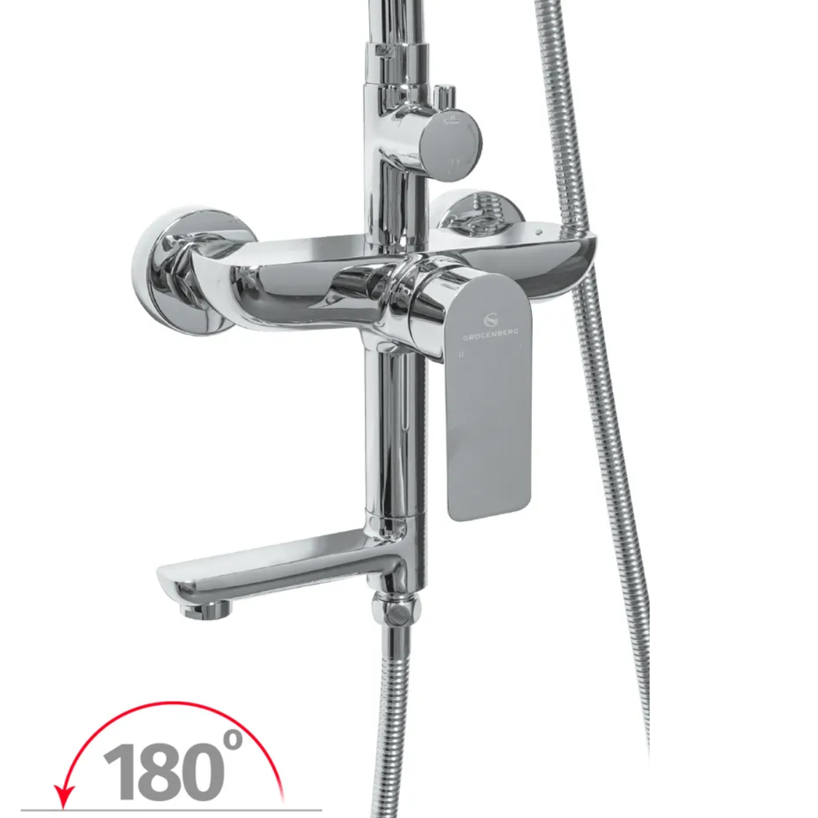 Приобрести grocenberg душевая система, хром gb7009cr