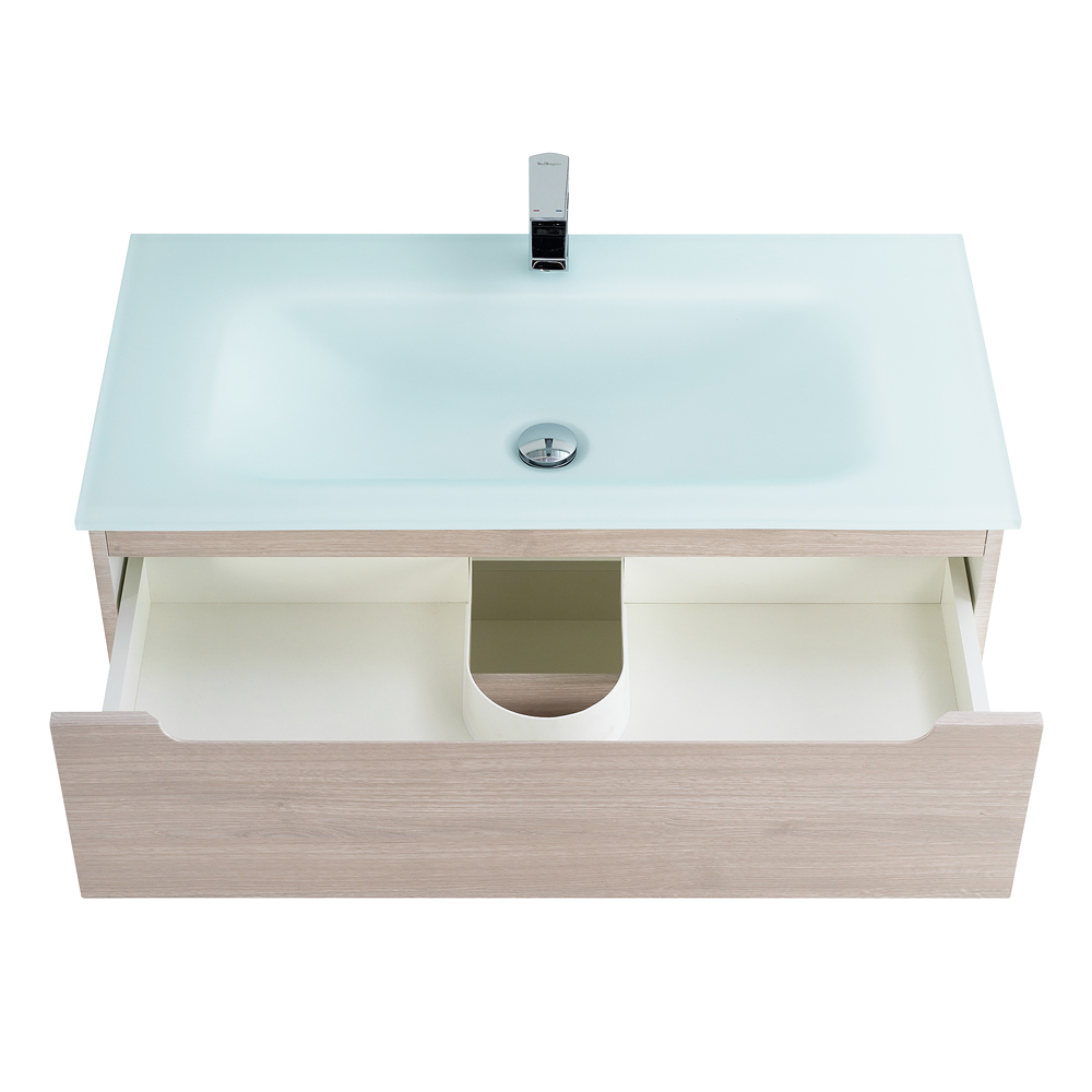 Приобрести belbagno тумба с раковиной etna 100 см, подвесная rovere grigio, стеклянная раковина