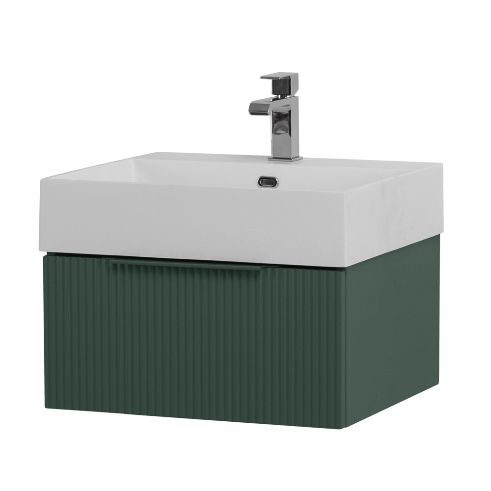 Приобрести cezares тумба подвесная с раковиной premium 50 см plisse verde opaco, серая 55415