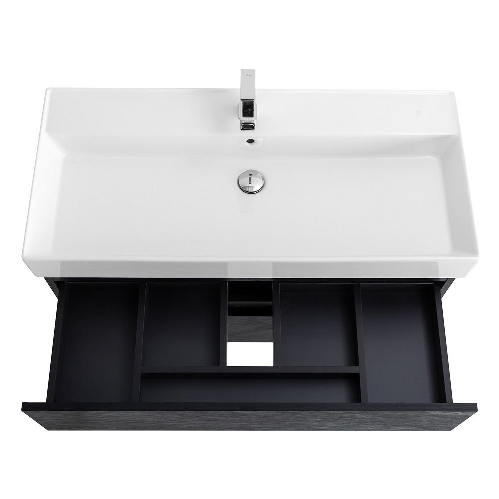 Приобрести cezares тумба подвесная с раковиной molveno 46 100 см nero, черная molveno 46-100-2c-so-nc