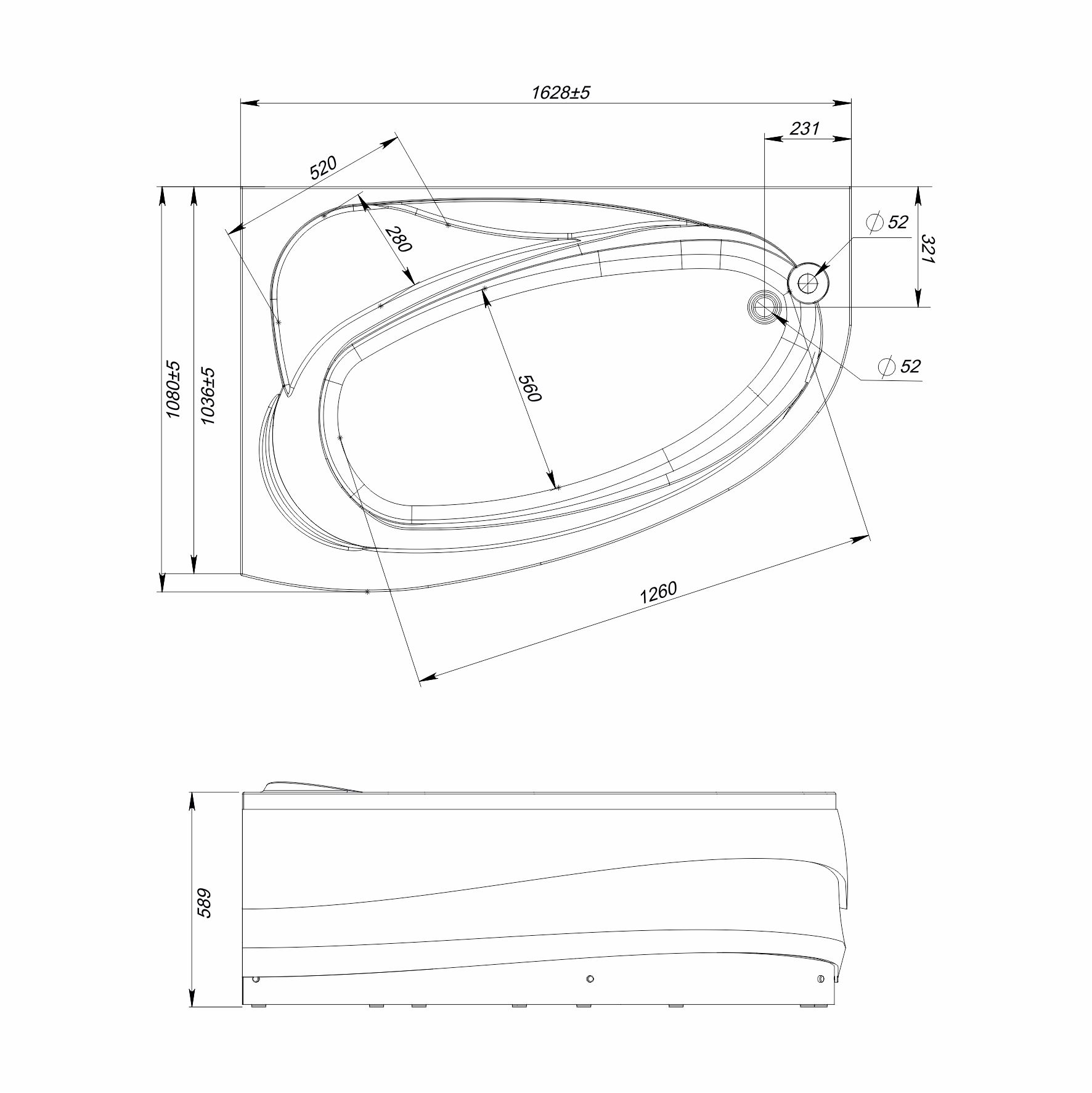 Приобрести mirsant ванна акриловая sole pandora 165*110 см, белая, левая ут000037786