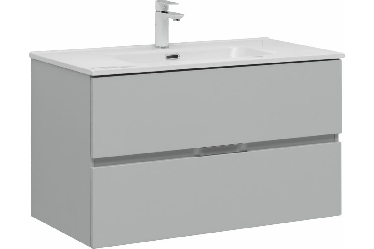 Приобрести aquanet тумба с раковиной алвита new 90 см, серый