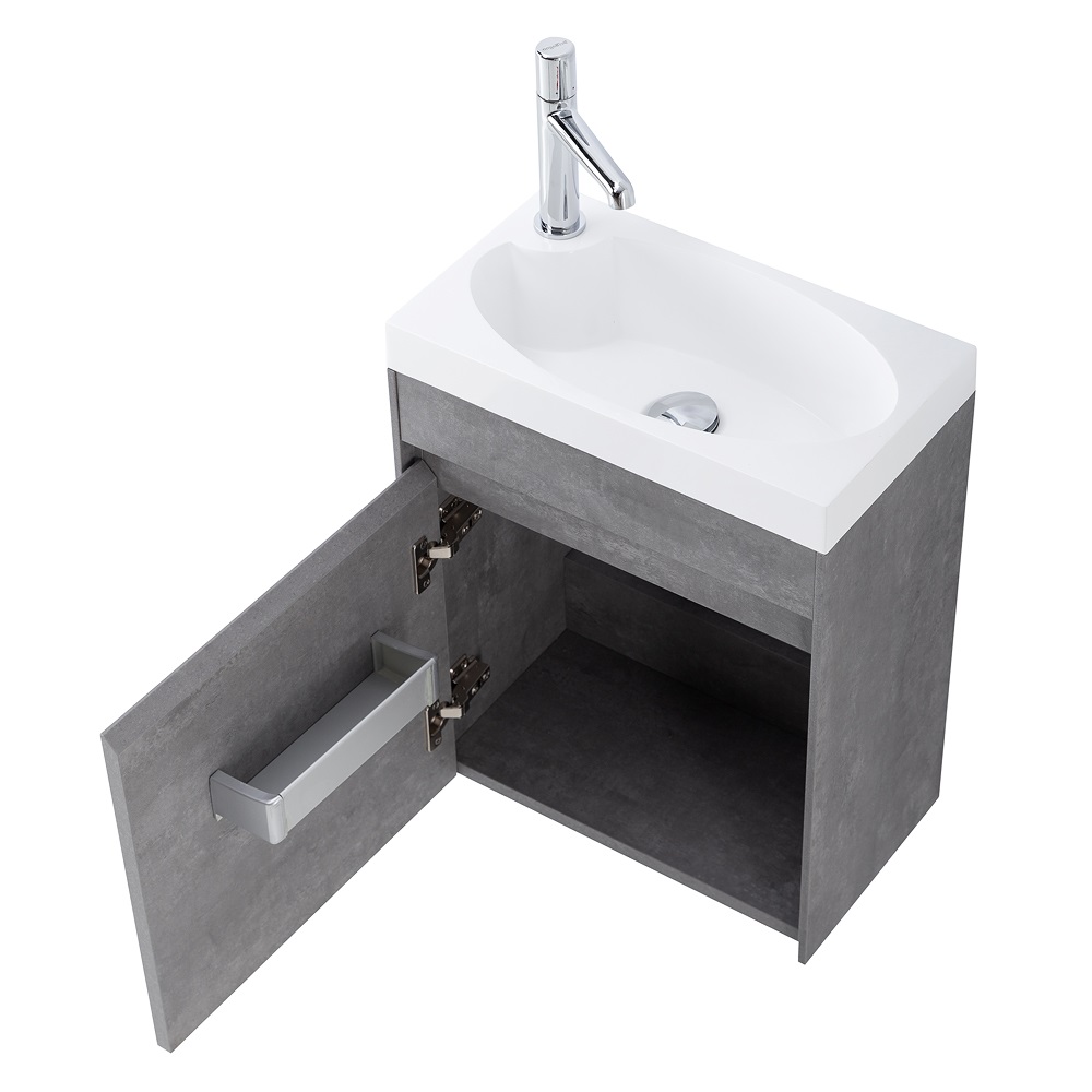 Приобрести belbagno тумба с раковиной pietra mini 46 см, подвесная с дверью 46-l stucco cemento, белая раковина