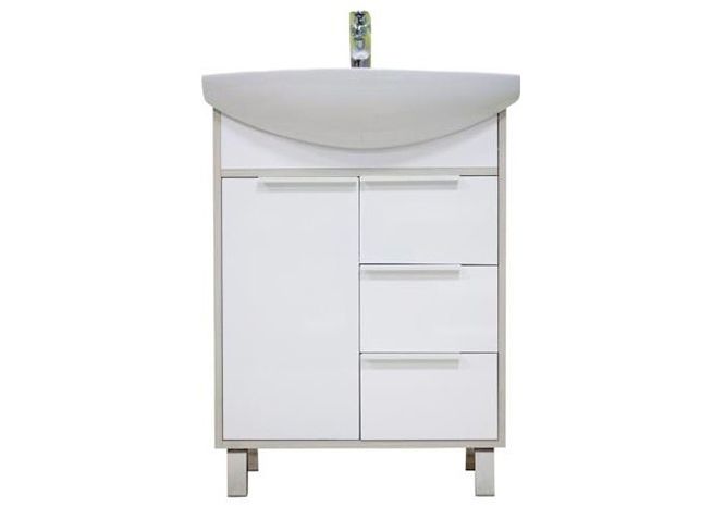 Приобрести тумба напольная с раковиной акватон рико 65 см 1a213301rib90, 1wh207782, белый/ясень