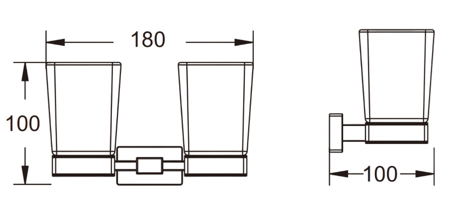 Приобрести стакан для зубных щеток двойной vieir v5006c черный
