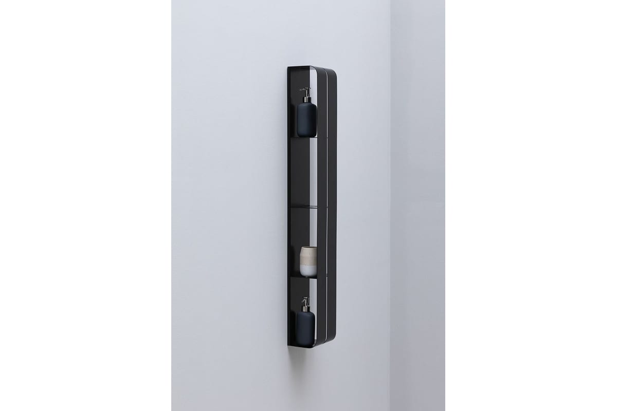 Приобрести aquanet полка магнум h 15x100 см черная матовая, вертикальная 00326457