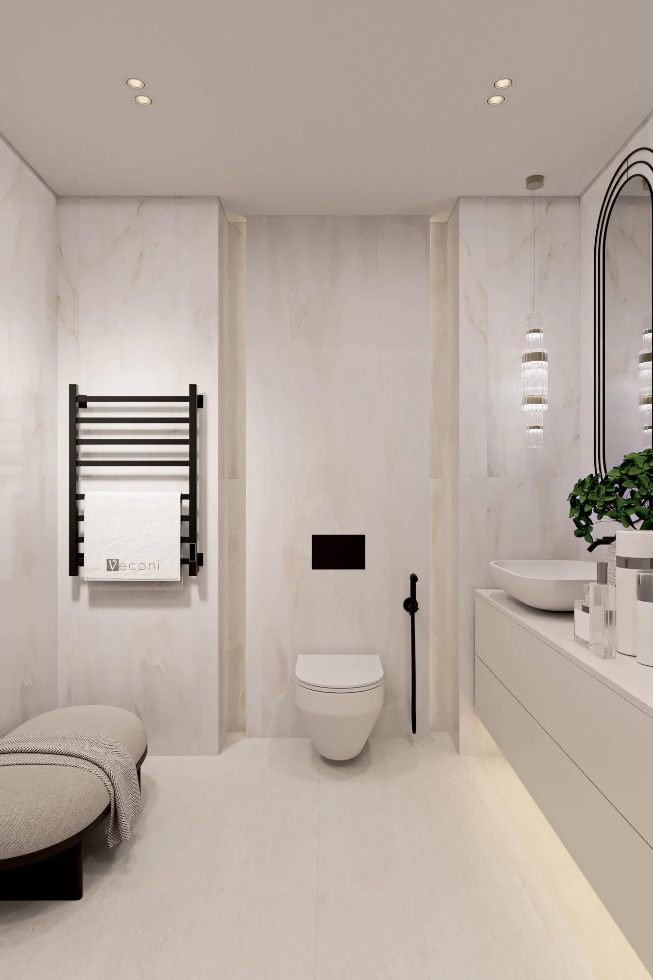 Приобрести veconi полотенцесушитель электрический barro-a 40х80 см, черный b8040b-a