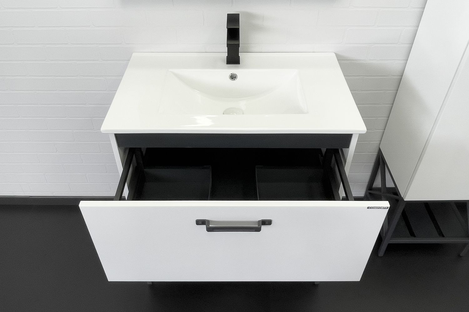 Приобрести сomforty тумба со столешницей и раковиной "бредфорд-75" белый/графит