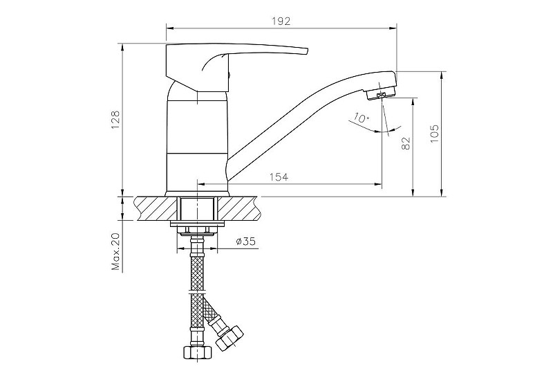 Приобрести haiba смеситель для кухни 128 мм, хром hb-4565-2