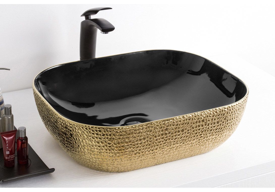 Приобрести раковина-чаша ceramalux 50 см d1302h022, золото