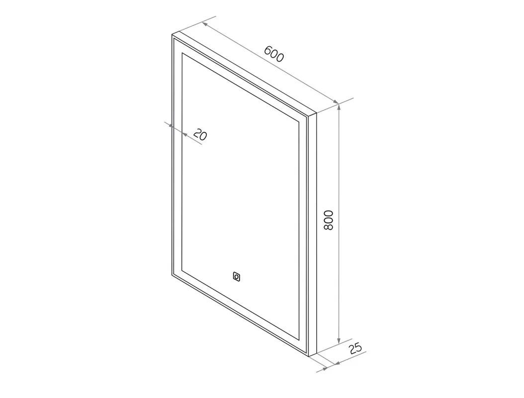 Приобрести continent зеркало с подсветкой frame silver 60х80 см, серое
