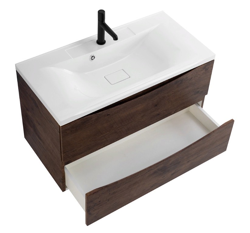 Приобрести тумба подвесная с раковиной belbagno marino-1000-2c-so-rw-p 100 см, rovere moro