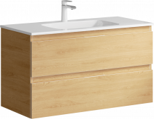 Тумба подвесная с раковиной Aqwella Accent 100 см, дуб золотой, ACC0110DZ