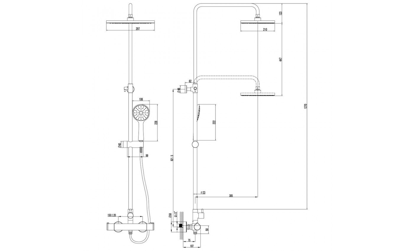 Приобрести lemark душевая система yeti с термостатом, хром lm7860c