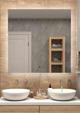 Continent Зеркало с подсветкой Trezhe 100х100 см, белое