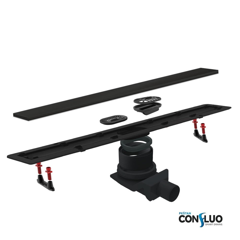 Приобрести pestan душевой трап confluo frameless line 550 black glass