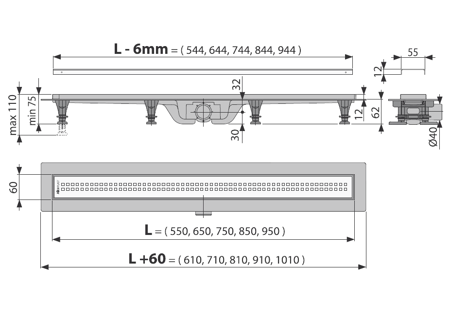 Приобрести сливной трап alcaplast apz9-550m simple