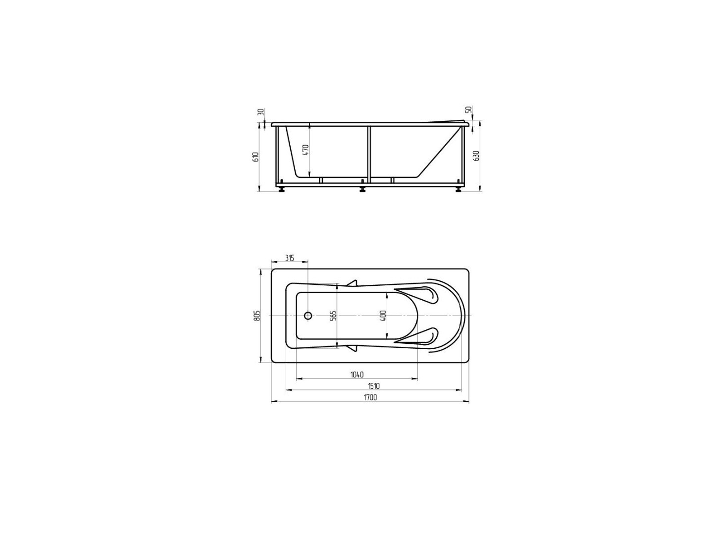 Приобрести акриловая ванна aquatek леда 170x80 см