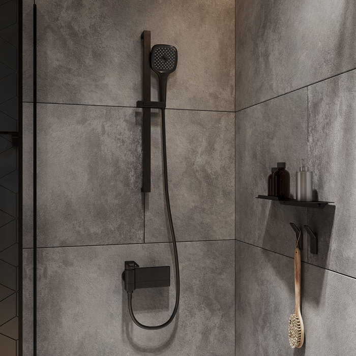 Приобрести iddis душевая лейка slide 3f 256,7мм, трехрежимная, черная sli3f0bi18