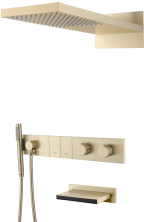 Boheme Душевая система Zodiac с термостатом, встраиваемая, матовое золото 133-2-MG
