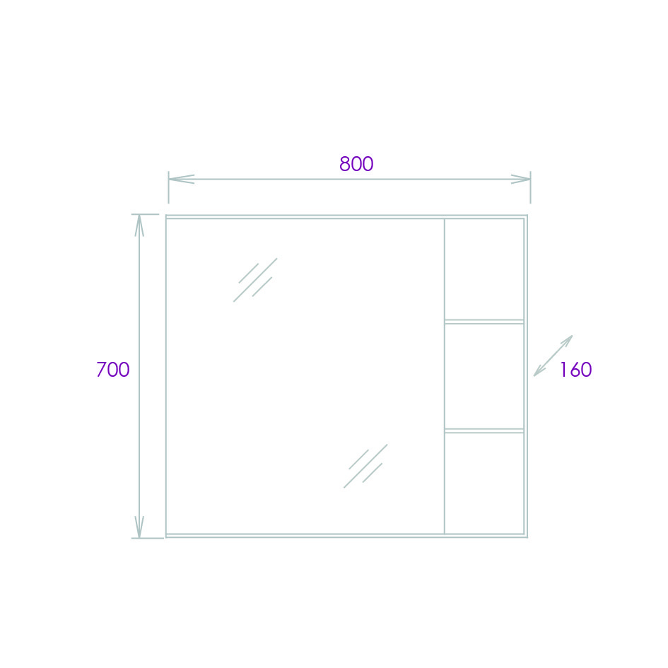 Приобрести onika зеркало шкаф легран 80х70см, 208092