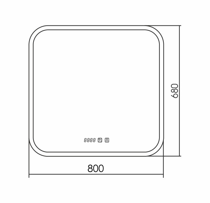 Приобрести azario зеркало стив 80х68 см c подсветкой, сенсор выключатель, часы фр-00001394