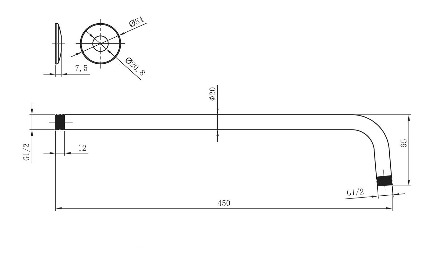 Приобрести lemark кронштейн верхнего душа, хром lm8030c