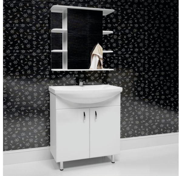 Приобрести mirsant зеркало шкаф глория 70/2 см, белый, левый ут000007583