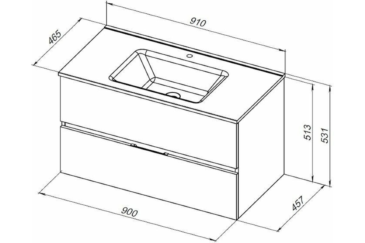 Приобрести aquanet тумба с раковиной алвита new 90 см, 2 ящика, белая матовая