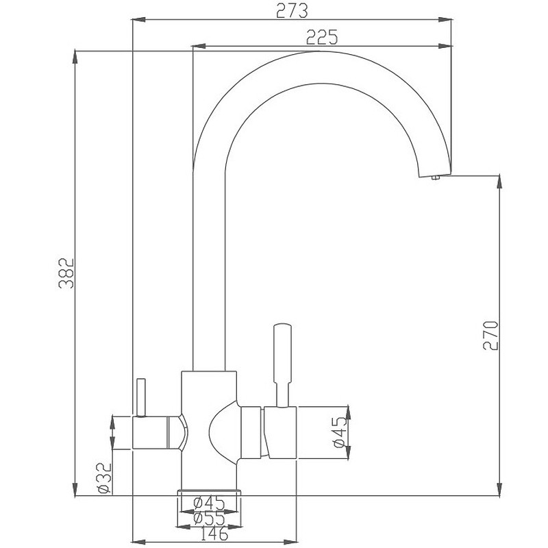 Приобрести haiba смеситель для кухни 382мм, хром hb-76840