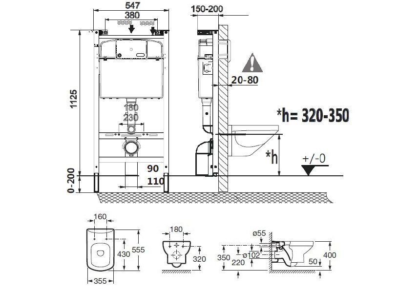 Приобрести инсталляция с подвесным унитазом roca dama senso 7.8931.0.409.0
