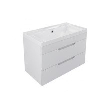 Mirsant Тумба подвесная SOHO 80\2 80 см с раковиной Deep-80, белая УТ000062630