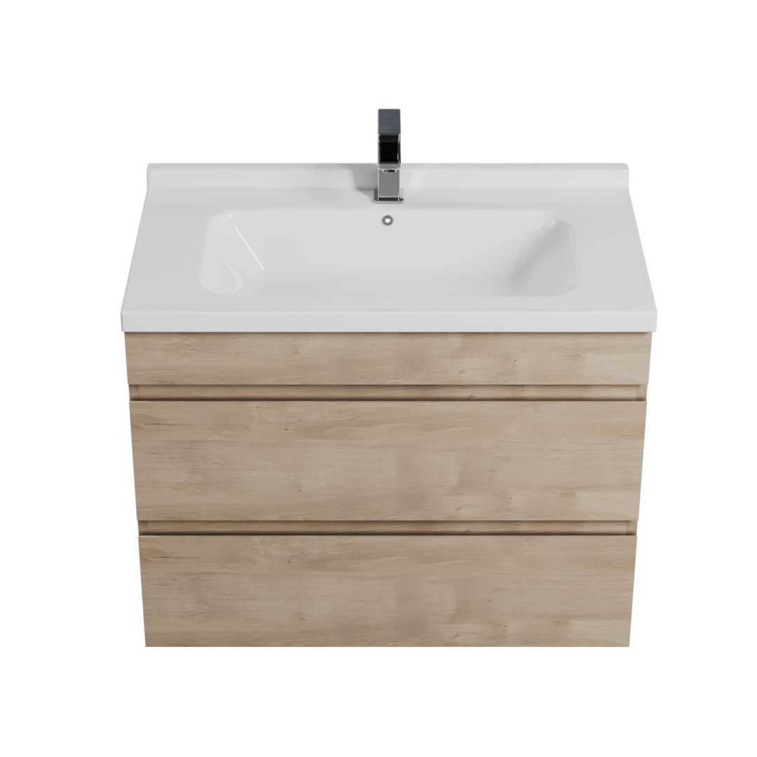 Приобрести mirsant тумба подвесная с раковиной karelia 80 см, светлое дерево