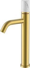 Boheme Смеситель для раковины Stick, высокий, матовое золото\белый 122-MG-MR-WHITE