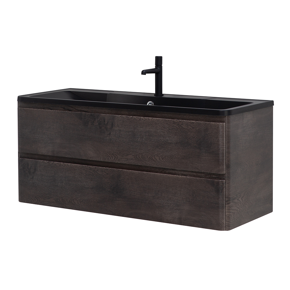 Приобрести belbagno тумба с раковиной albano 120 см, подвесная rovere nature grigio, чёрная раковина