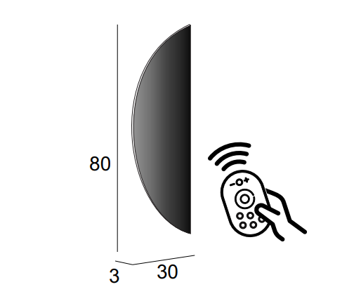 Приобрести cezares зеркало бронзированное 30x80 см, led rgb подсветка 45031