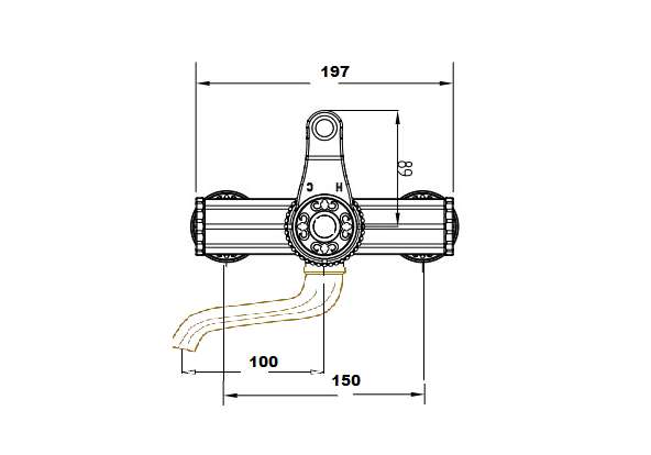 Приобрести смеситель для раковины настенный bronze de luxe windsor 10112, бронза