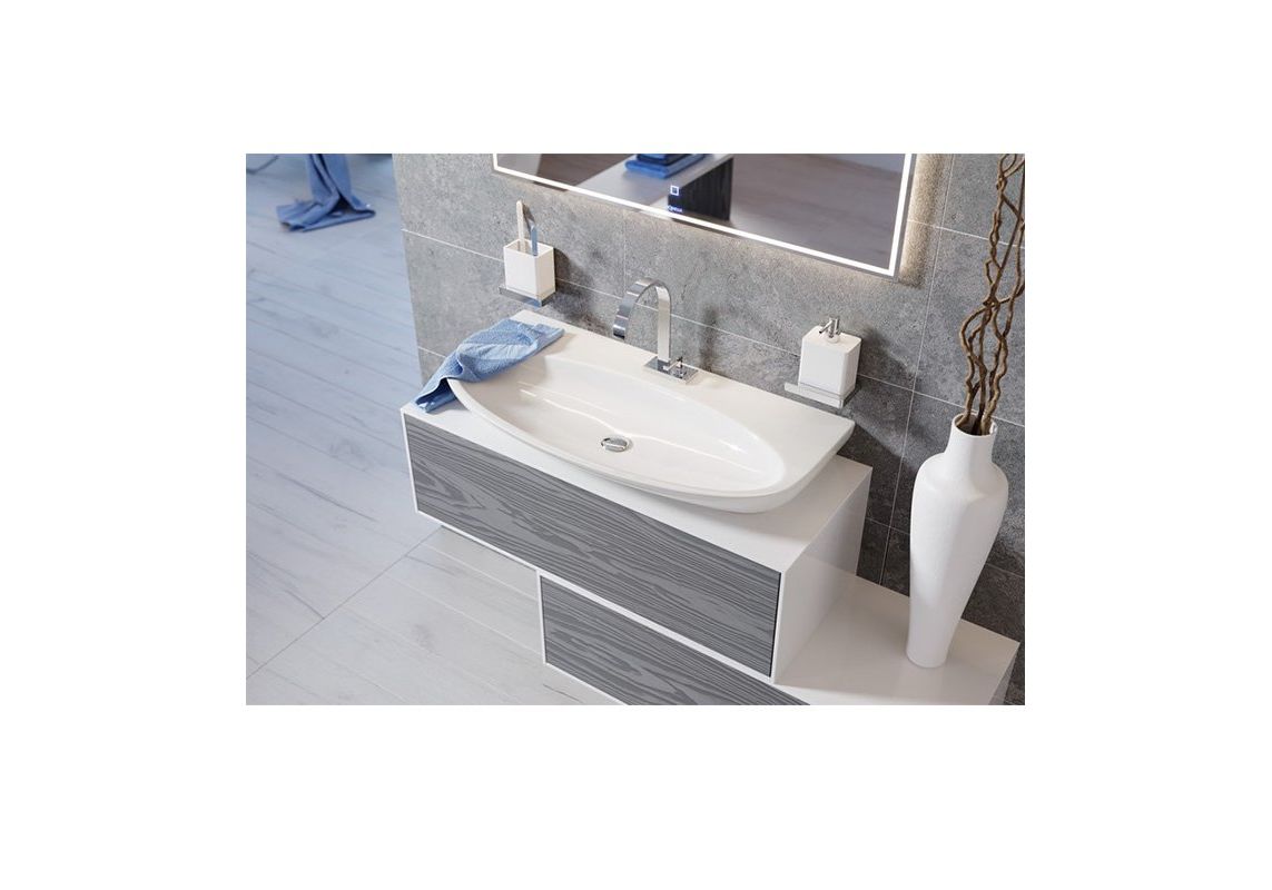 Приобрести тумба подвесная с раковиной aqwella genesis 100 см gen0110mg, белый/серый