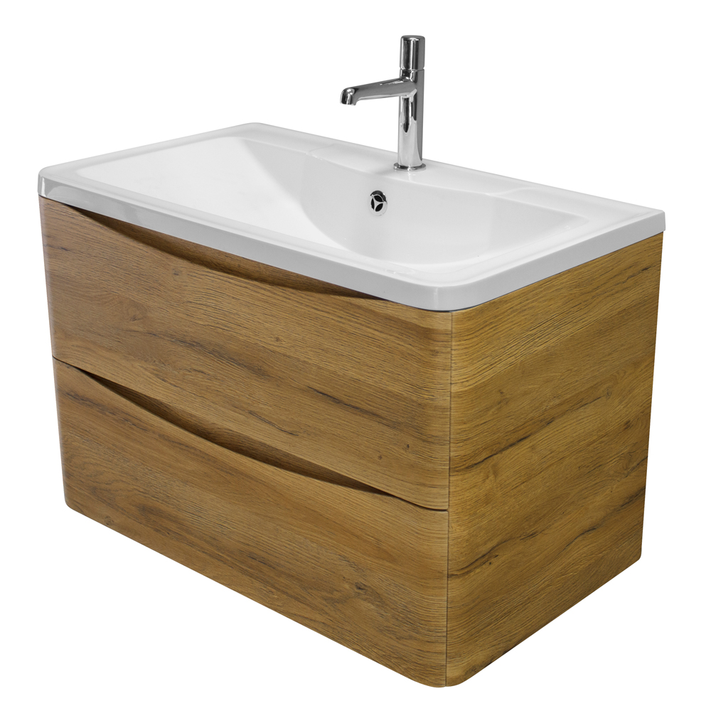 Приобрести belbagno тумба с раковиной acqua 90 см, подвесная rovere rustico, белая раковина