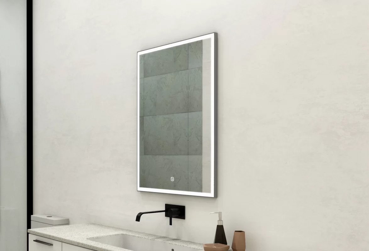 Приобрести continent зеркало с подсветкой frame silver 60х80 см, серое