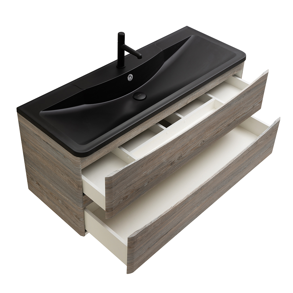 Приобрести belbagno тумба с раковиной acqua 120 см, подвесная pino scania, чёрная раковина