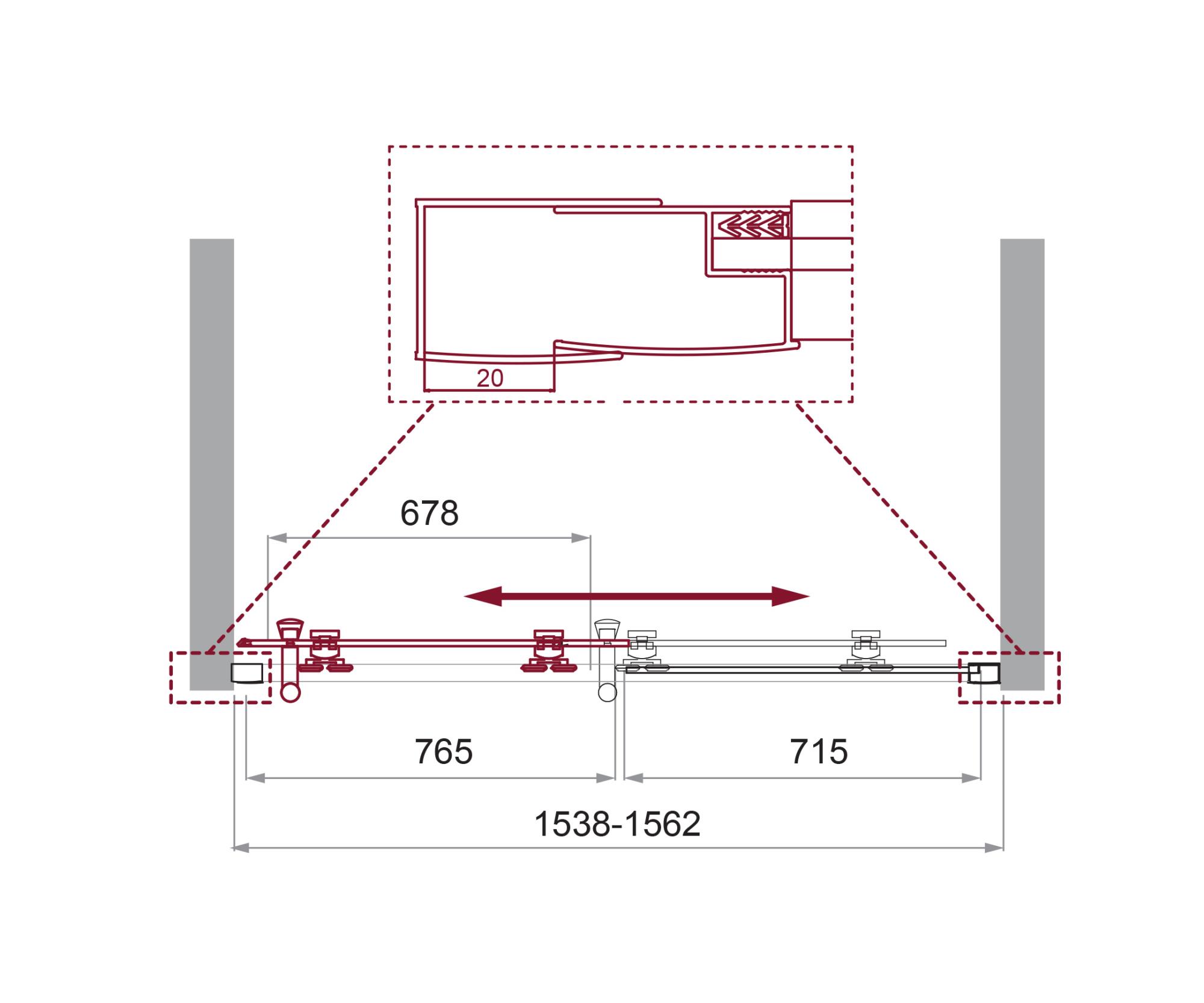 Приобрести belbagno душевая дверь 155 см uno-195-bf-1-155-p-cr
