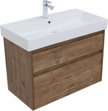 Aquanet Тумба с раковиной Nova Lite 85 см, дуб рустикальный, 2 ящика