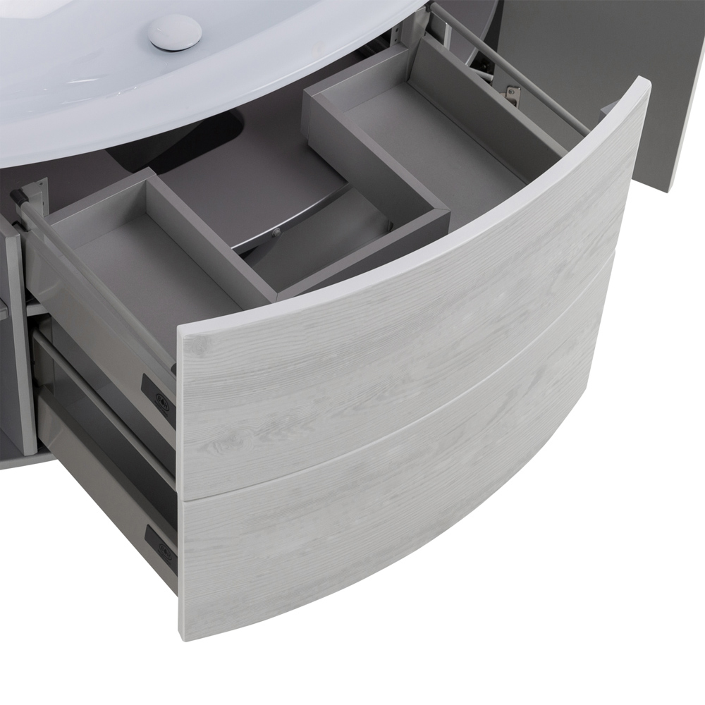 Приобрести cezares тумба подвесная с раковиной eden 121 см frassino bianco,стекло, светло серая 54418