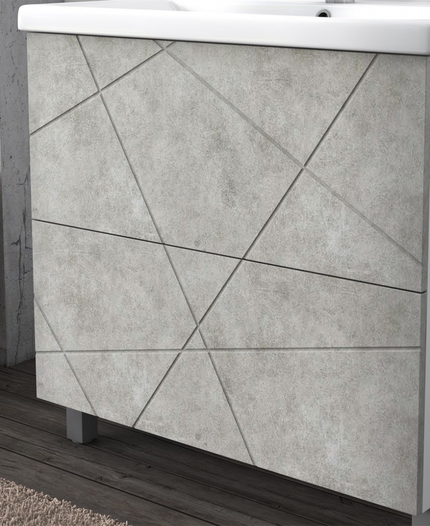 Приобрести vigo тумба с раковиной geometry 60см, 2 ящика, напольная, бетон tn.geo.fos.60.2y бетон