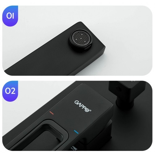 Приобрести душевая система скрытого монтажа g7117-6 gappo (черная)