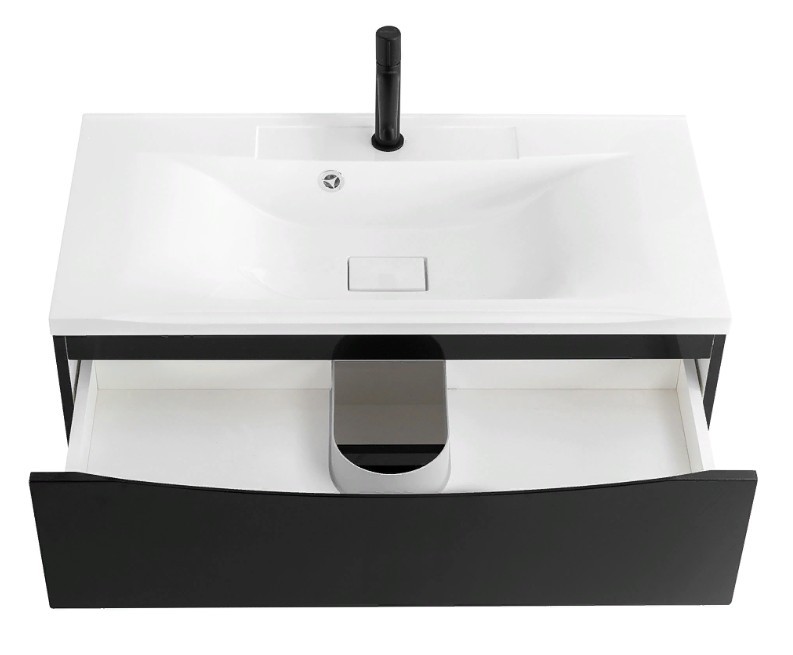 Приобрести тумба подвесная с раковиной belbagno marino-800-2c-so-nl-p 80 см, nero lucido