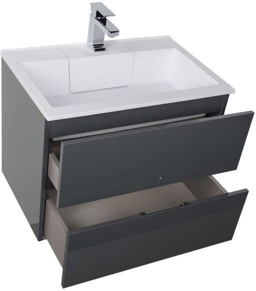 Приобрести aquanet тумба с раковиной алвита 70 см, серый антрацит