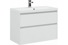 Aquanet Тумба с раковиной Гласс 90 см, белая